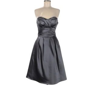 Bill Levkoff Strapless Black Satin Formal Dress